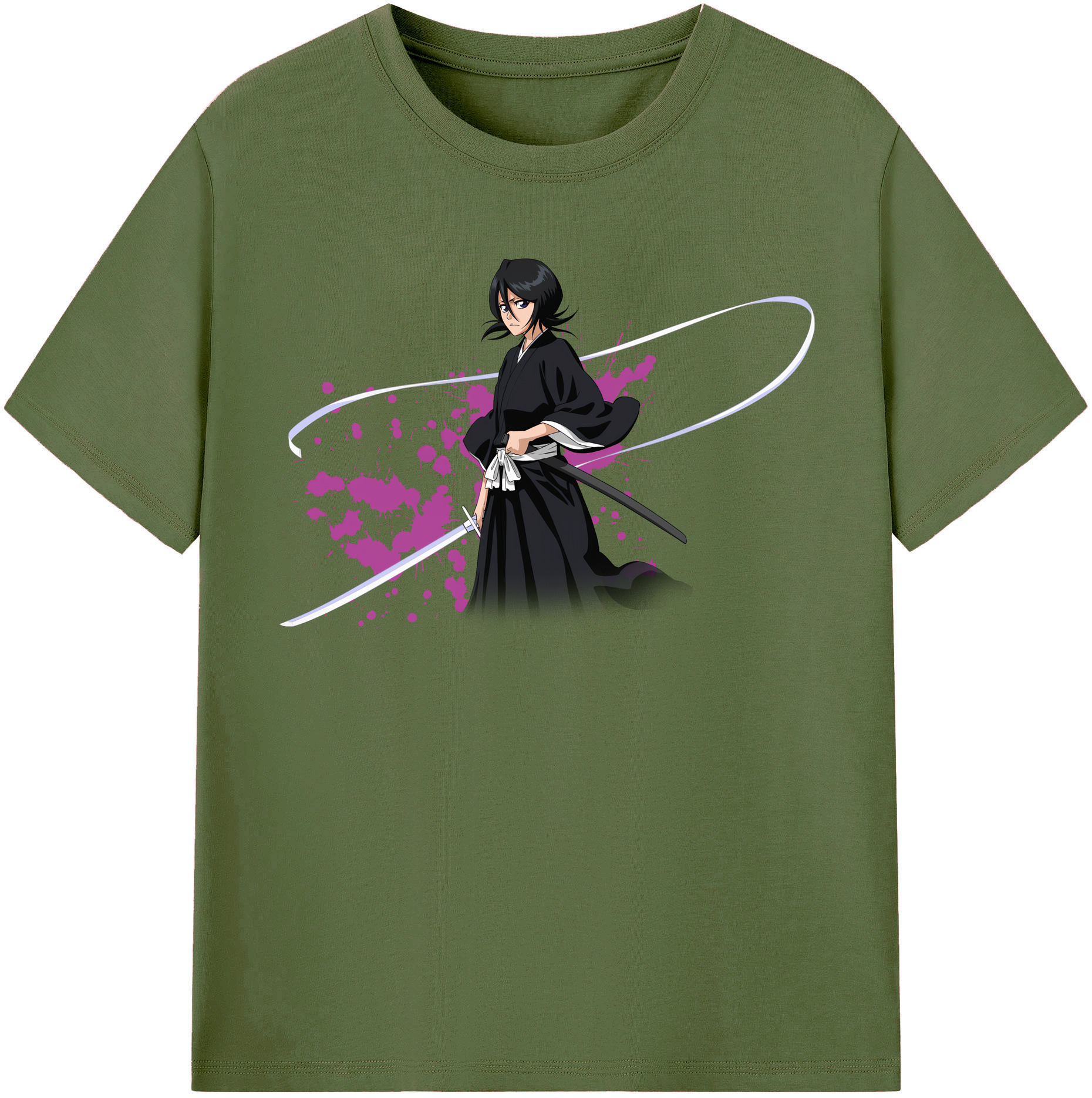 （画像用） ブリーチ 朽木ルキア BLEACH Kuchiki Rukia 綿100％半袖Tシャツ（フロントプリント）